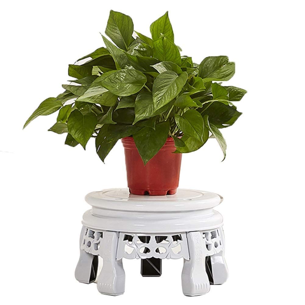 White Indoor/Outdoor Plant Stand - Multi-Tier Flower Pot Rack for Balcony Decor, Free Standing Shelf for Houseplants (Small, Medium, Large) - Perfect for Living Room, Patio & Garden Decorations