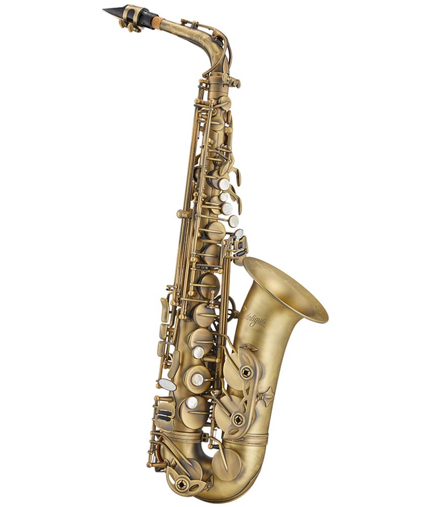 Antigua Winds AS4248AQ PowerBell Professional Alto Saxophone with Antique Finish - Perfect for Jazz, Concert, and Studio Performances