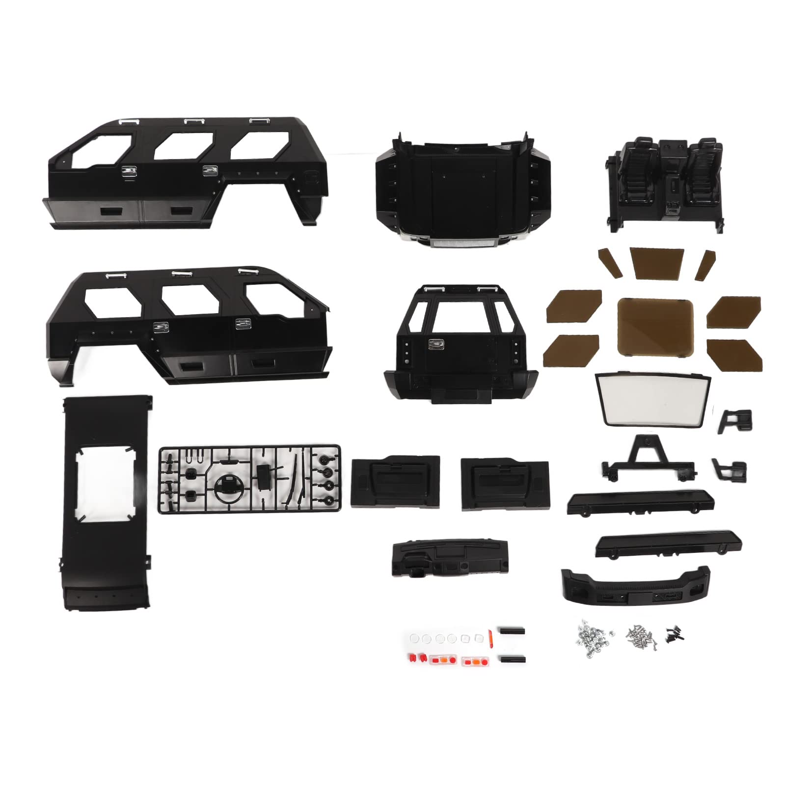 VGEBY 1/10 Scale RC Car Body Shell - 324mm Wheelbase Plastic Crawler Accessory Replacement Part (Black) | Perfect for Off-Road RC Crawler Racing & Trail Adventures