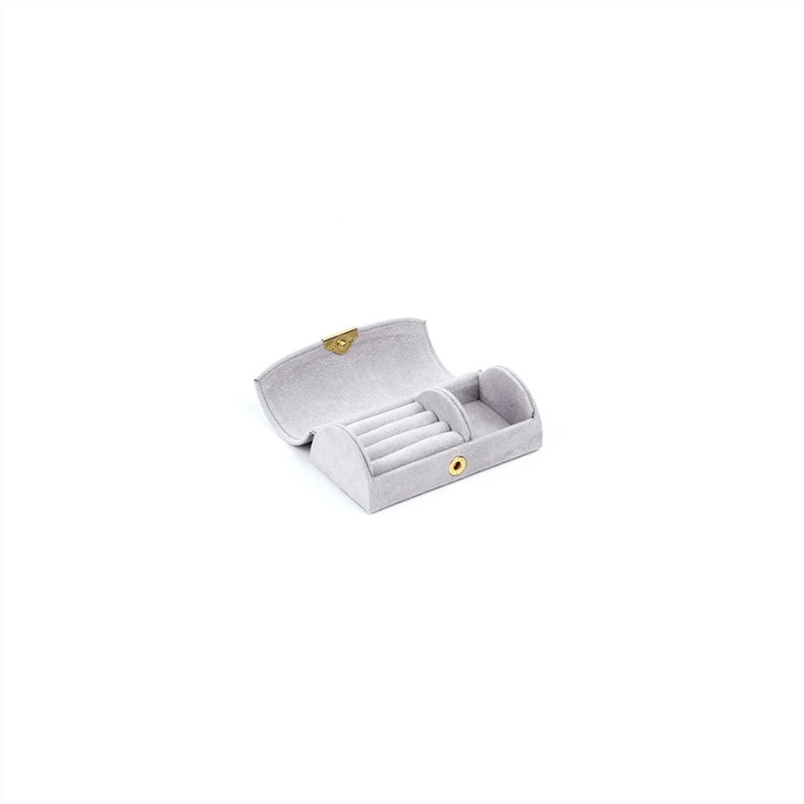 Portable Arched Jewelry Box for Travel - Compact Jewelry Storage Organizer with Secure Closure (White) - Perfect for Necklaces, Rings & Earrings on Vacation or Business Trips