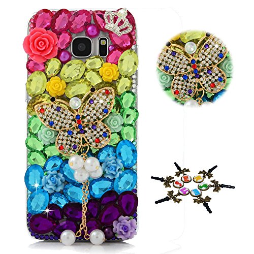 Rainbow Butterfly Pearl Pendant Flowers / Colorful