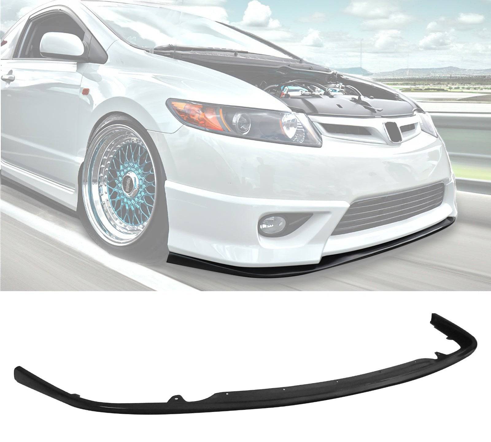 2009-2011 Honda Civic 2Dr Coupe CS1 Style Front Bumper Lip Spoiler - PU Material for Enhanced Aerodynamics & Sporty Look - Perfect for Car Enthusiasts & Street Racing