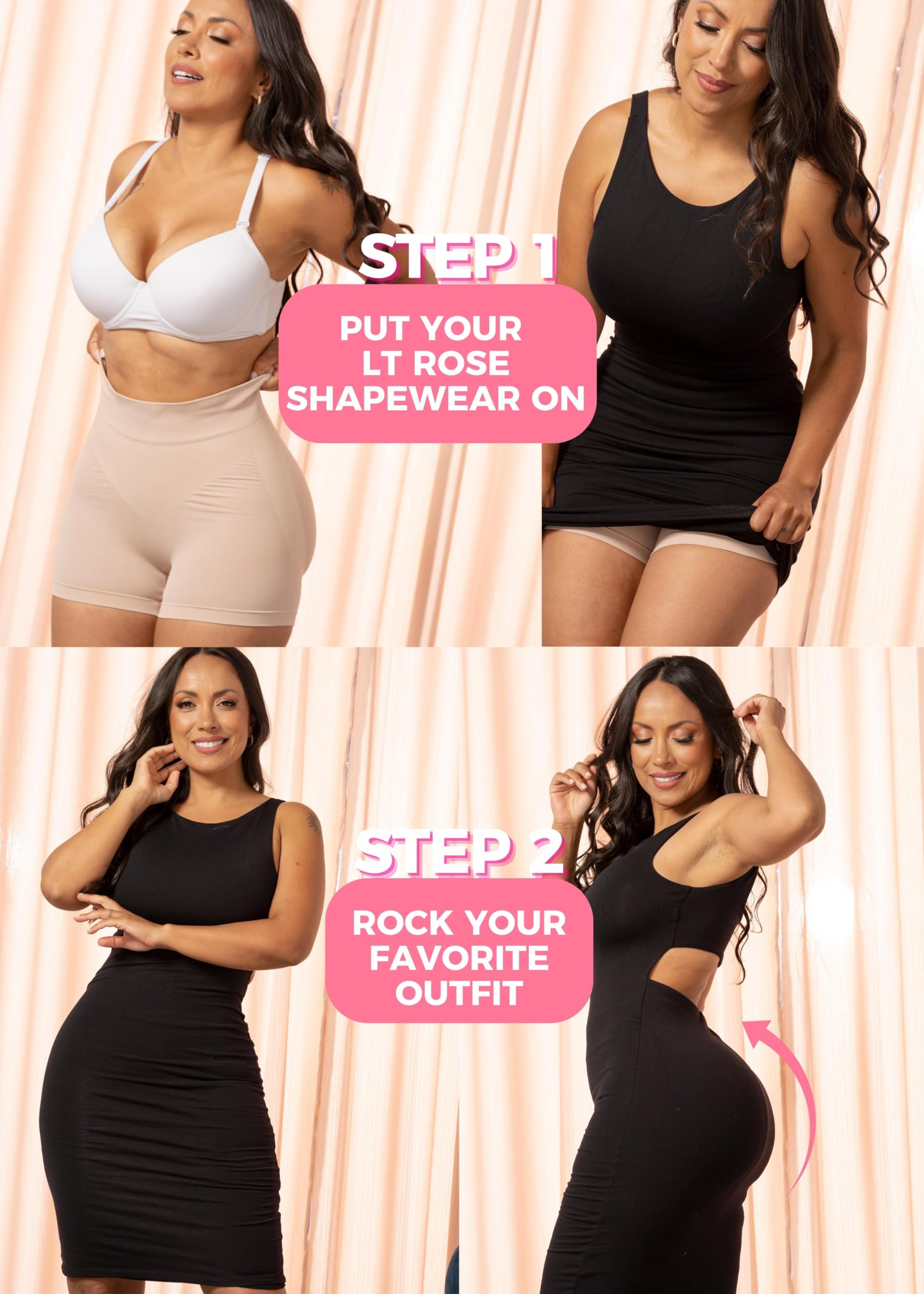 LT.ROSE 21990 Butt Lifting Shapewear Shorts - High Waist Tummy Control Underwear for Women | Colombian Fajas Levanta Cola Panty | Perfect for Workout, Daily Wear & Special Occasions