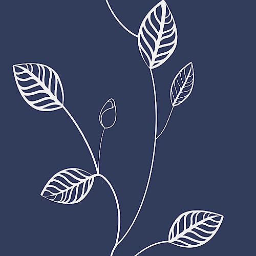 Silver Leaf /Navy Blue