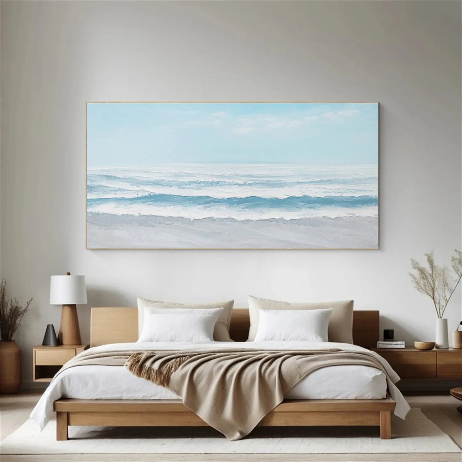 Ocean And Sky Painting #OS 186 - Handmade Canvas Wall Art for Home & Office Decor - Perfect for Living Room, Bedroom, or Office Wall Decor
