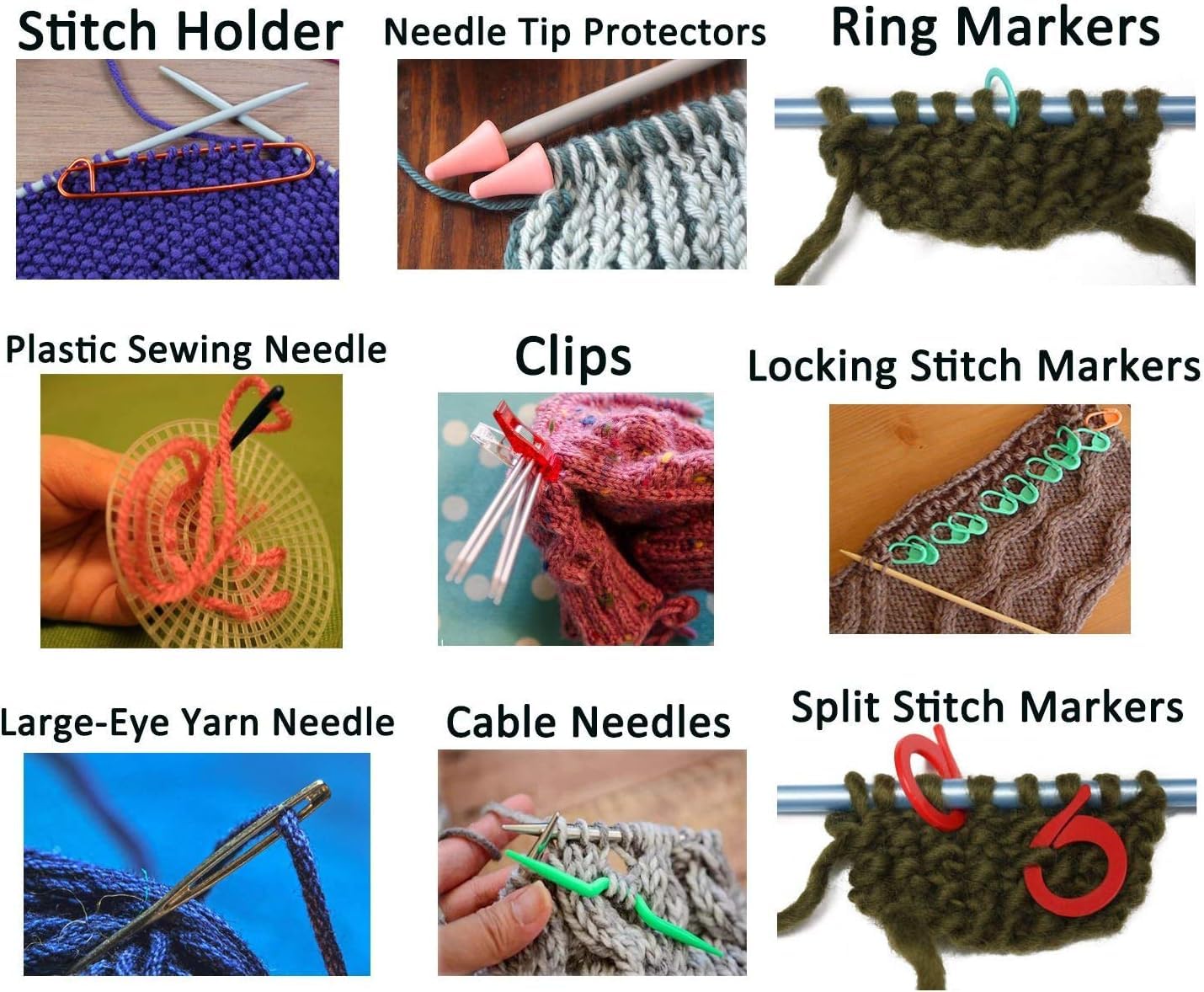 ELINKA Complete Knitting Kit with Needles, Hooks, Stitch Markers & Storage Case - Perfect for Beginners & Advanced Knitters - DIY Yarn Craft, Crochet & Handmade Projects