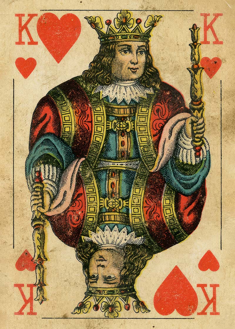 Vintage Playing Card Print - King of Hearts 21x30cm Matte Art Poster - Perfect for Home Decor, Game Room, Bar & Office Wall Art
