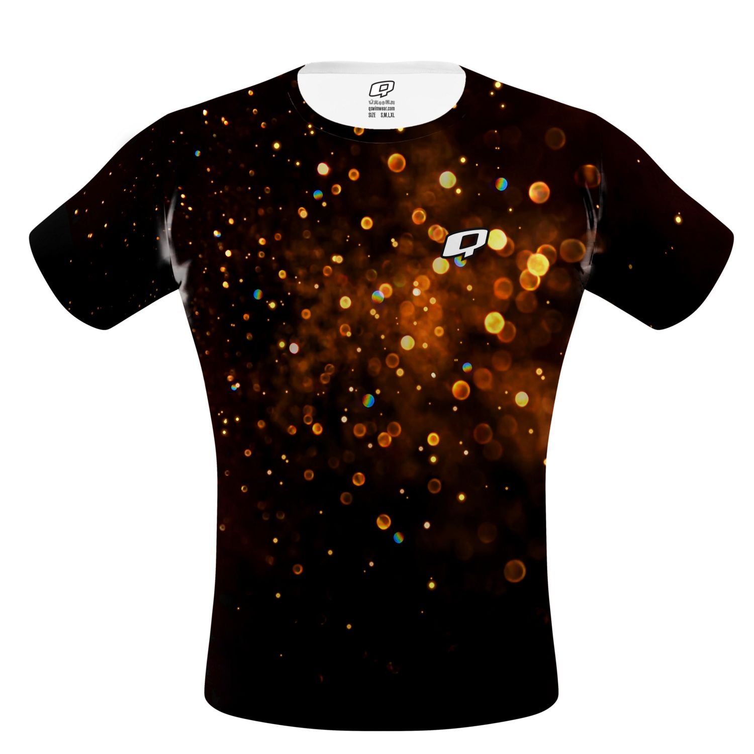 Sparkle Burst Gold Performance Shirt - Moisture Wicking Athletic Top for Women - Gym, Yoga & Running Workout Shirts