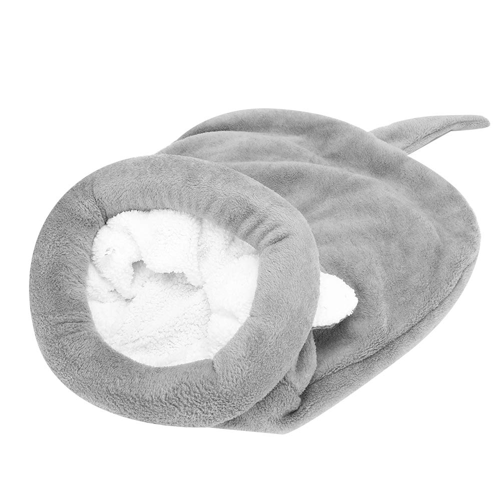 Jeanoko Plush Pet Bed - Self-Warming Cave for Dogs & Cats - Cozy Sleeping Bag for Home & Travel (Gray M)