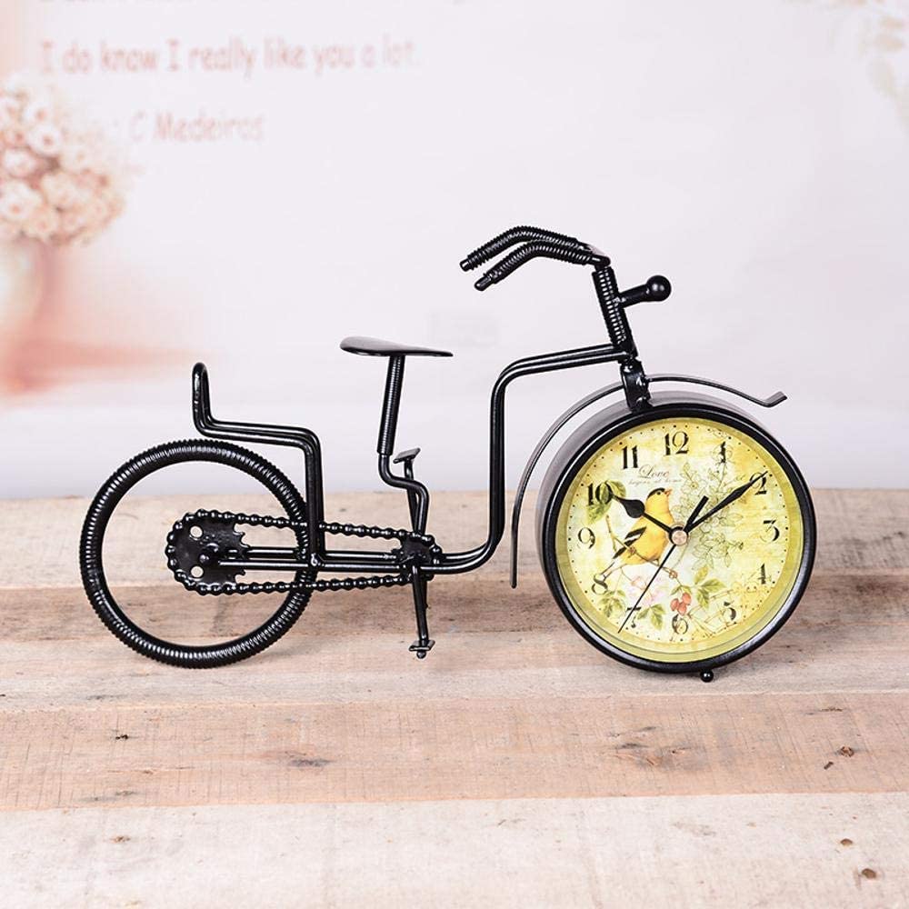 Vintage Bike Wall Clock - Retro Cycling Themed Mantel Clock for Home & Office Decor - 12.6