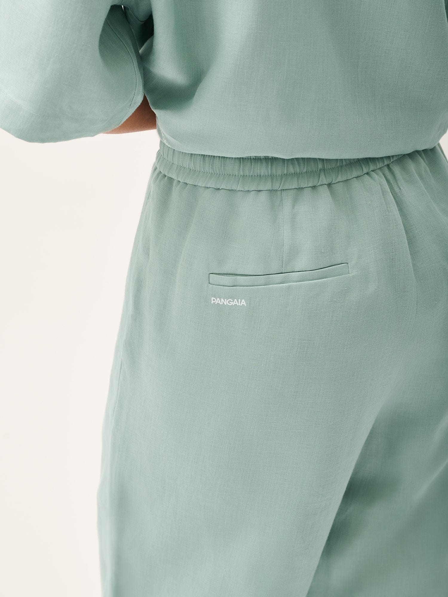 Women's Aloe Linen Pants - Soft Breathable Eucalyptus Blue Linen Trousers for Summer, Travel & Casual Wear