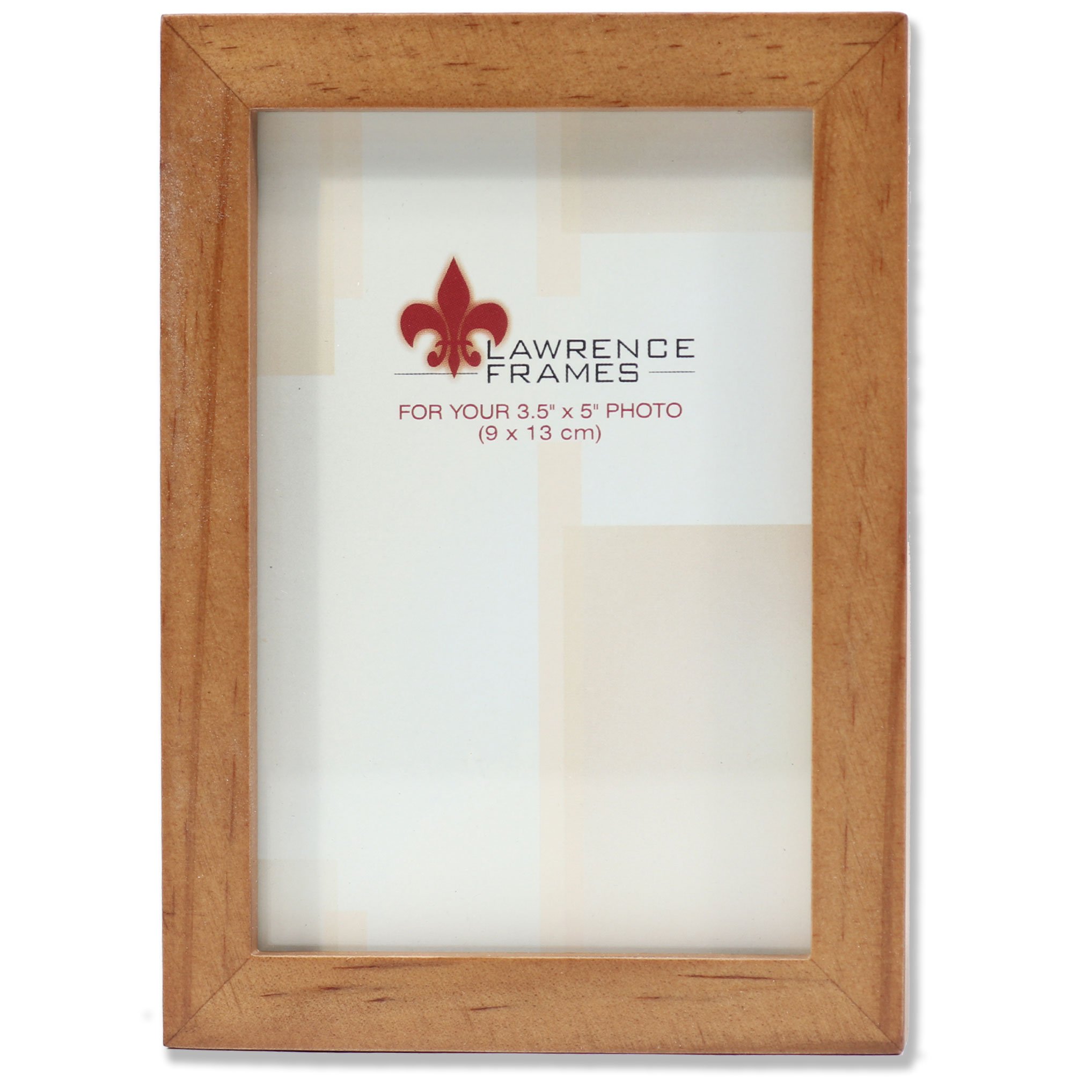 Lawrence Frames Standard Wood Luxury Picture Frame - 3.5 x 5 Inches, Nutmeg Brown - Perfect for Displaying 4x6 Photos, Wedding Pictures & Home Decor