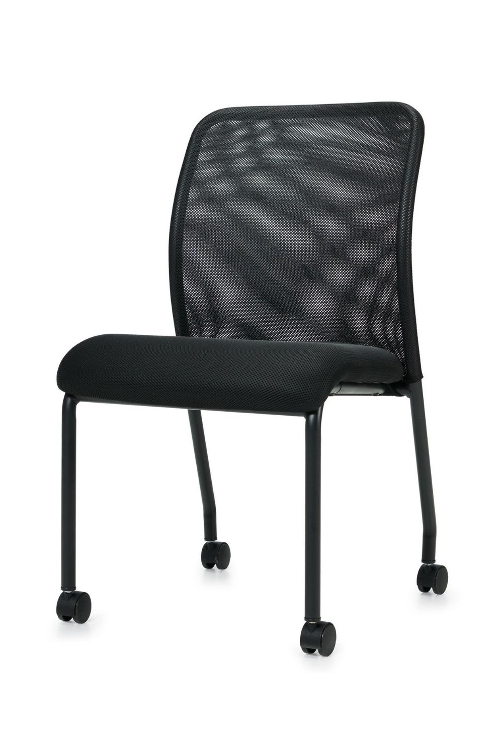Ergonomic Armless Mesh Back Office Guest Chair with Wheels - OTG11761B by Offices To Go - Perfect for Reception Areas, Conference Rooms & Visitor Seating
