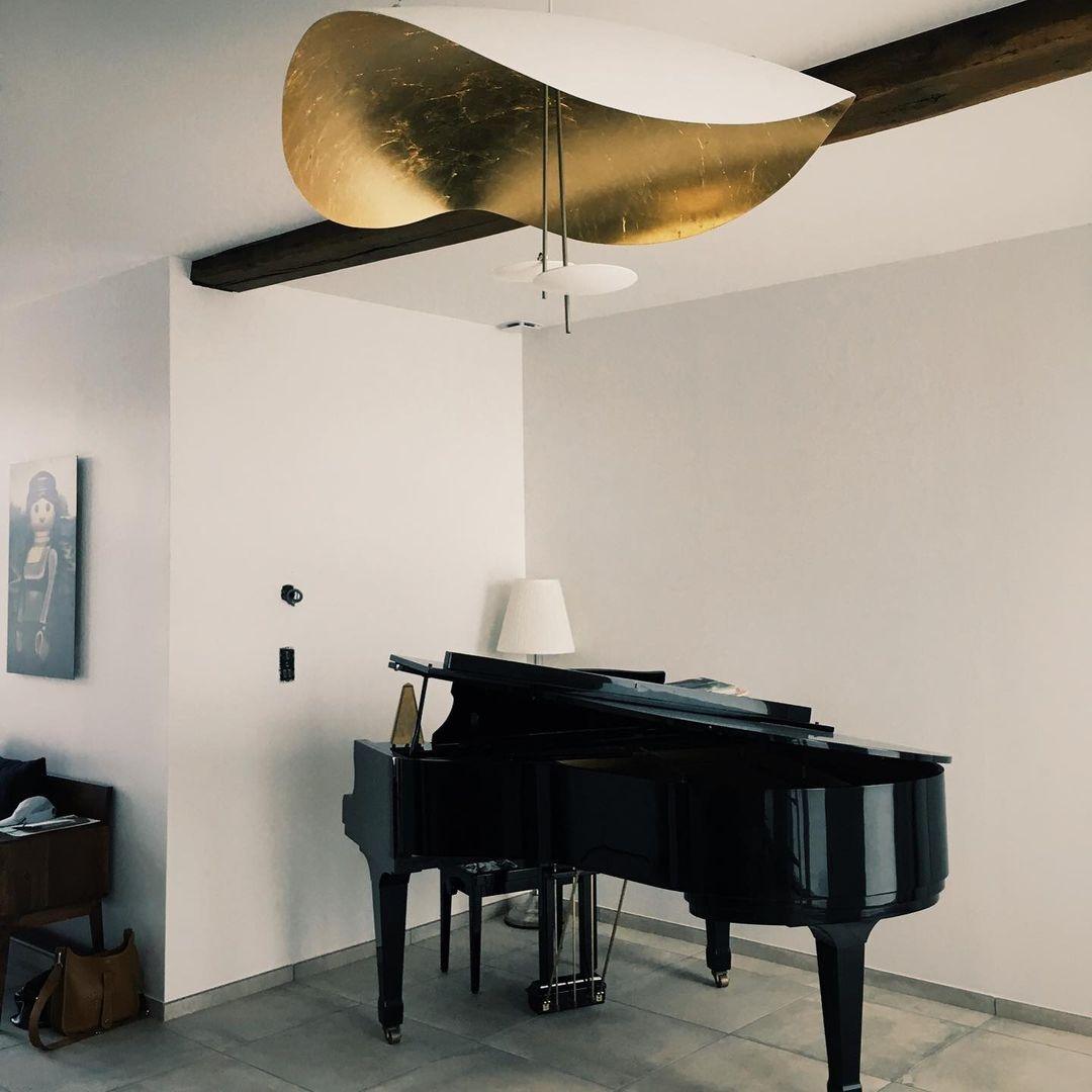 Modern Giorgio Pendant Light - Elegant Hanging Chandelier for Dining Room, Kitchen Island & Bedroom Lighting - Gold/Bronze Finish Glass Shade Ceiling Light Fixture