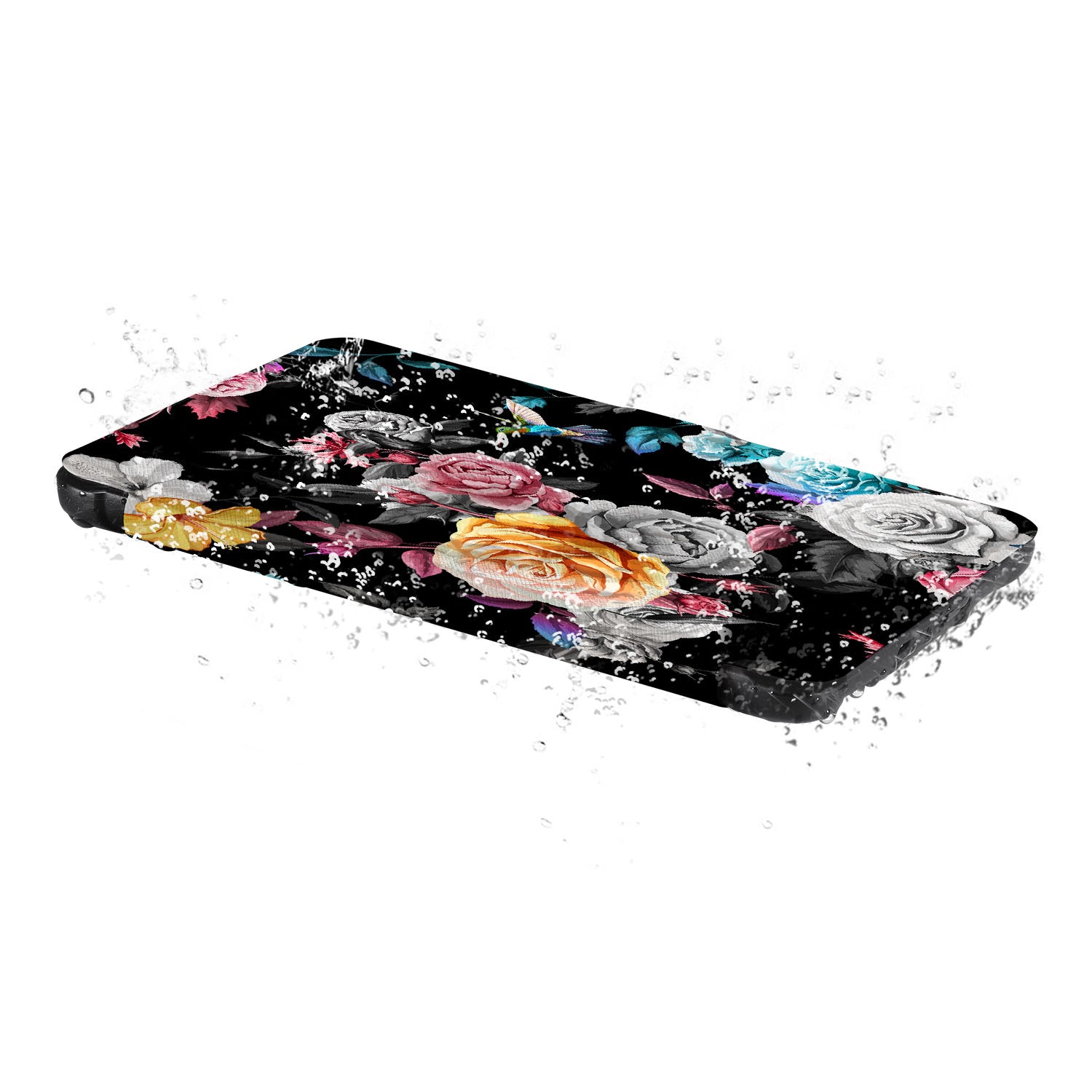 Premium Kindle Case with Black Floral Design - Slim Protective Cover for Kindle E-Reader - Perfect for Reading at Home, Travel & Commuting