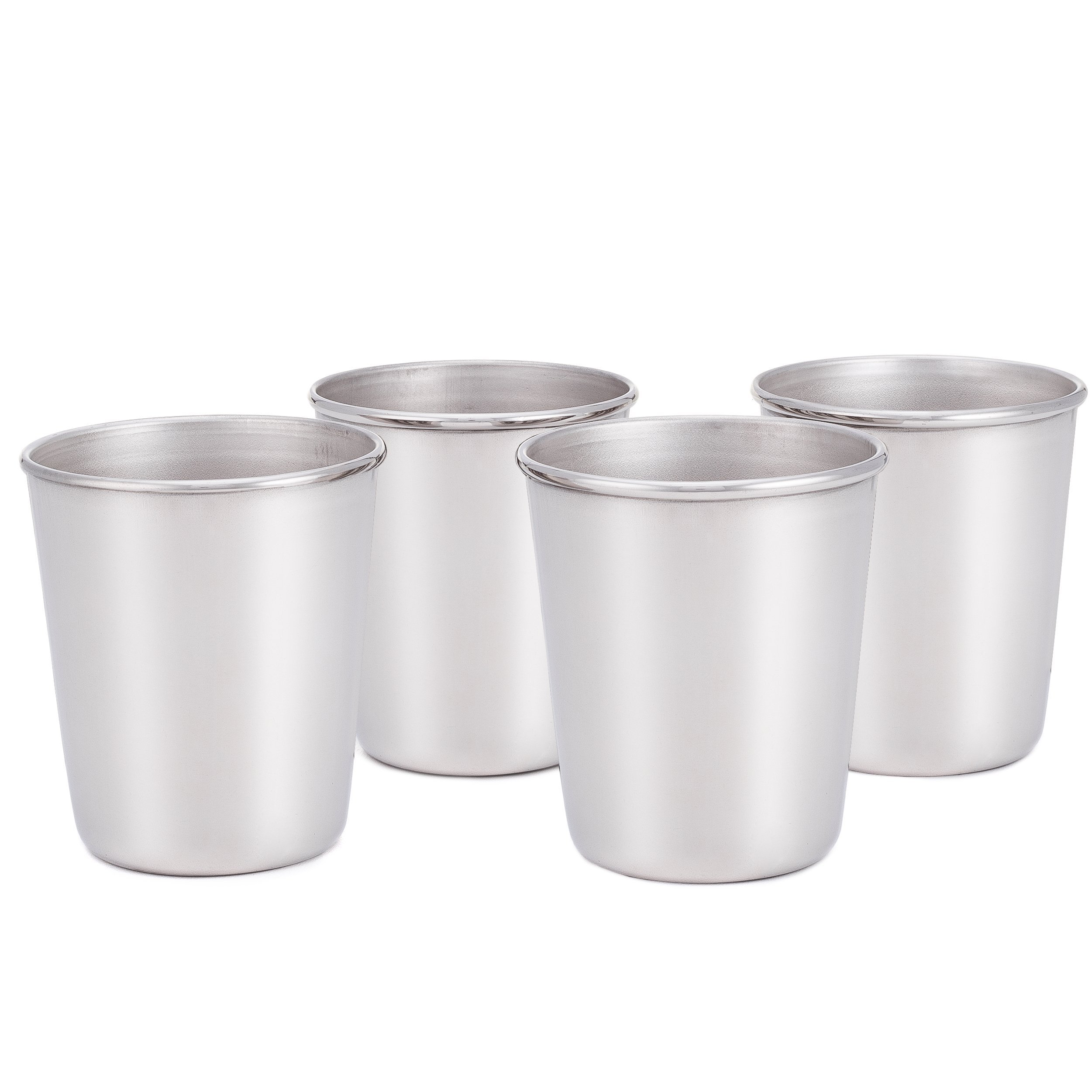 HumanCentric 8oz Stainless Steel Cups (Set of 4) - Insulated, Durable & BPA-Free Travel Mugs for Coffee, Tea, Camping & Office Use