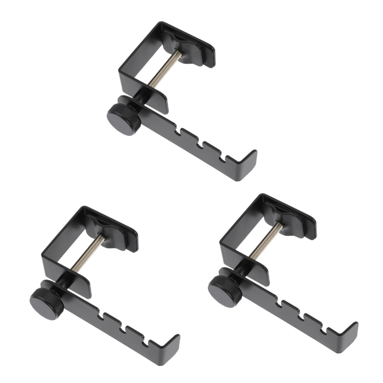 IMIKEYA 3-Pack Headphone Holder Hook - Adjustable Headset Stand Bracket for Desk, Computer, Gaming Setup & Office Organization (Black) - Perfect for Home, Office & Gaming Accessories
