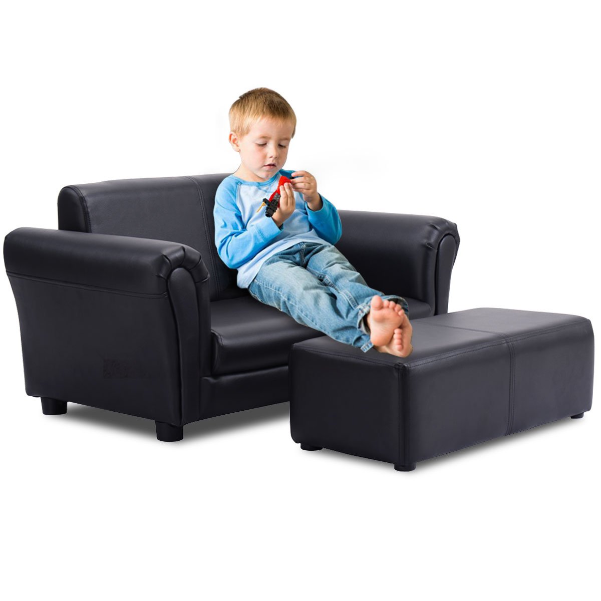 Casart Kids Sofa Set with Ottoman - Upholstered Toddler Couch & 2 Armrest Chairs for Boys & Girls - Playroom Furniture, Nursery Decor, Reading Nook Seating (32.5