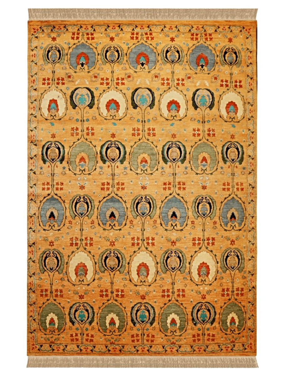 Handmade Suzani Rug 12.2 x 8.10 Feet - Traditional Uzbek Tribal Design Cotton Rug for Living Room, Bedroom & Boho Home Decor