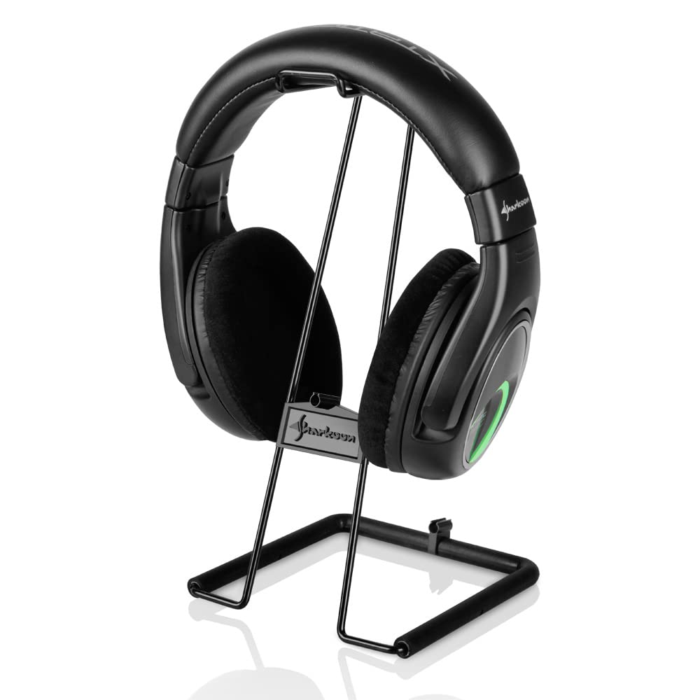 Sharkoon X-Rest Surround Sound Headphone Stand - Black | Ergonomic Gaming & Studio Headset Holder for Desk Organization | Perfect for Gamers, Streamers & Audiophiles