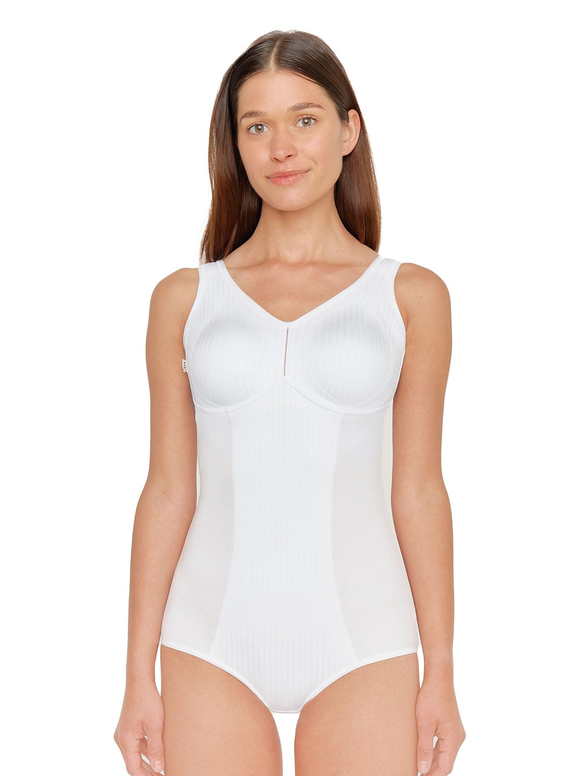 Women's Non-Wired Bodysuit 6532 White 36G for Comfort & Layering