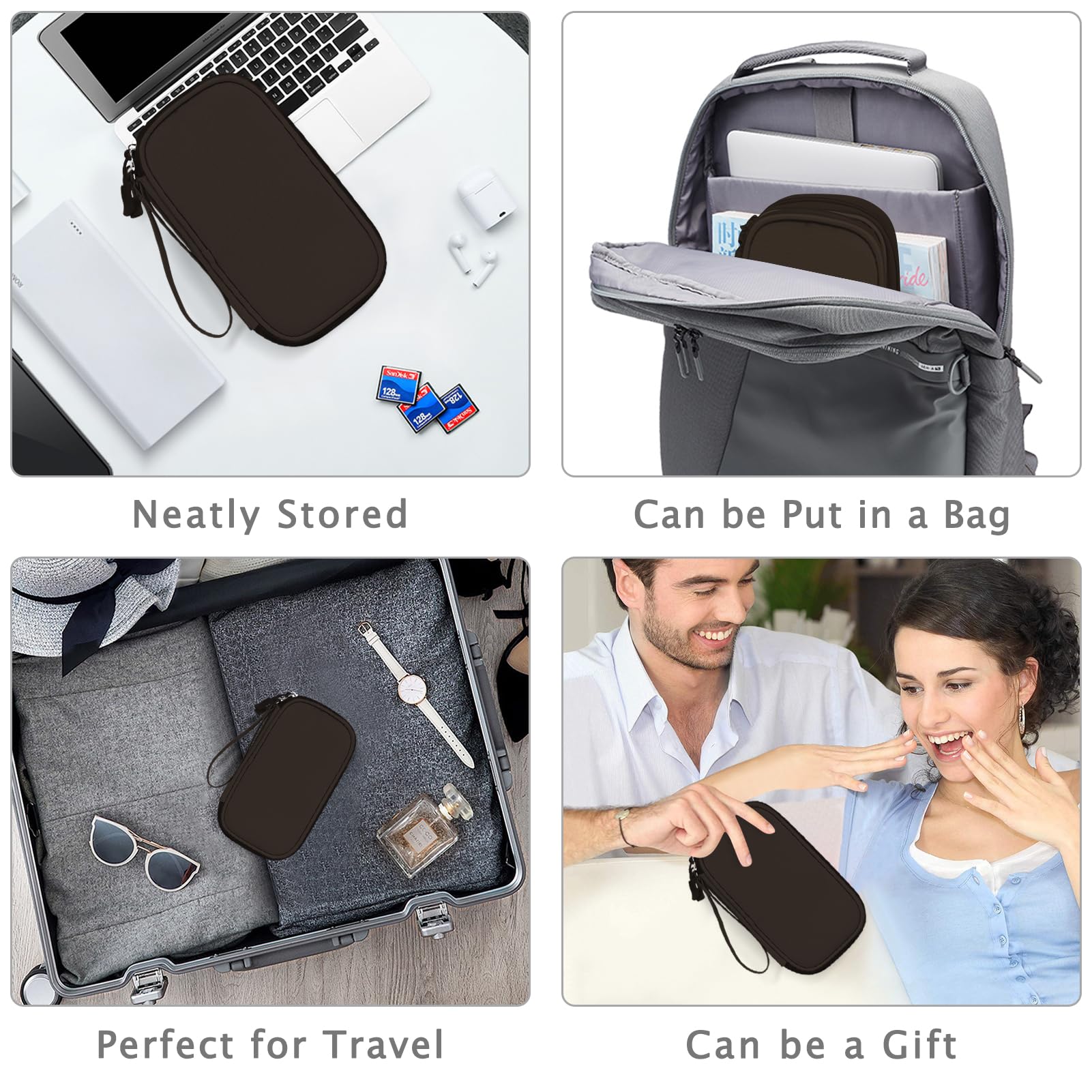 FYY Travel Cable Organizer Bag - Waterproof Double Layer Storage for Chargers, Phones & Earphones - Perfect for Travel & Office