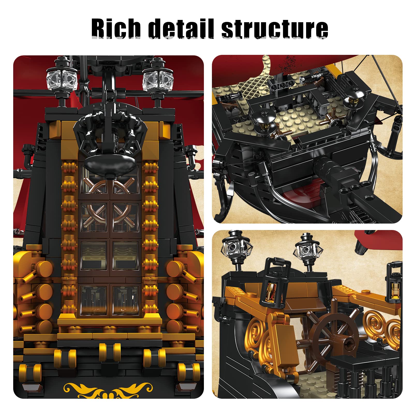 Mould King 13109 Queen Anne's Revenge Pirate Ship Building Blocks Set - 3139 Piece Large MOC Model Kit for Kids & Teens | Perfect for Creative Play, STEM Learning & Collectible Display