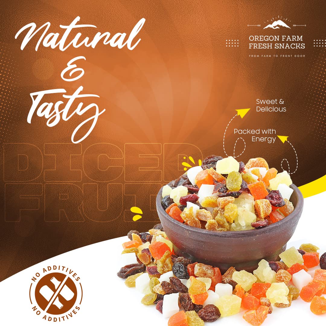 **Oregon Farm Fresh Dried Fruit Mix – 24oz Healthy Snacks | Natural Trail Mix with Mixed Fruits for Adults & Kids | Perfect for Breakfast, Baking, On-the-Go Snacks & Office Lunch**