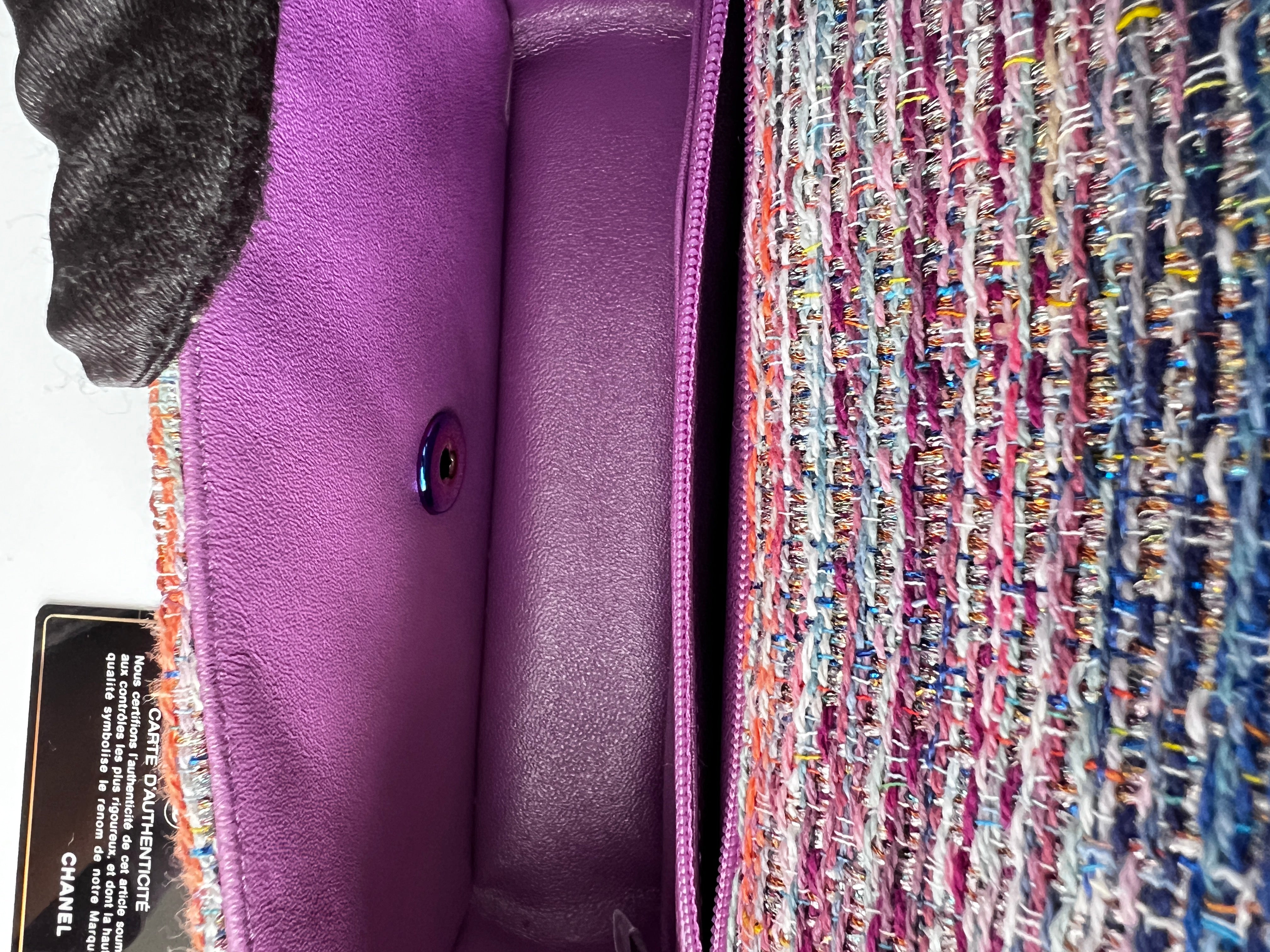 Chanel Rainbow Tweed Iridescent Mini Rectangle Flap Bag - Luxury Designer Handbag for Women, Perfect for Parties, Weddings & Special Occasions