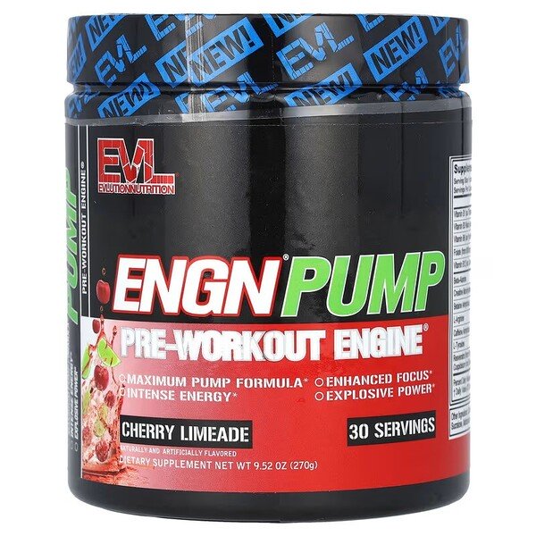 EVLution Nutrition ENGN Pump Pre-Workout Supplement - 270g Powder for Energy, Focus & Muscle Pumps - Best for Gym, Bodybuilding & Fitness Training