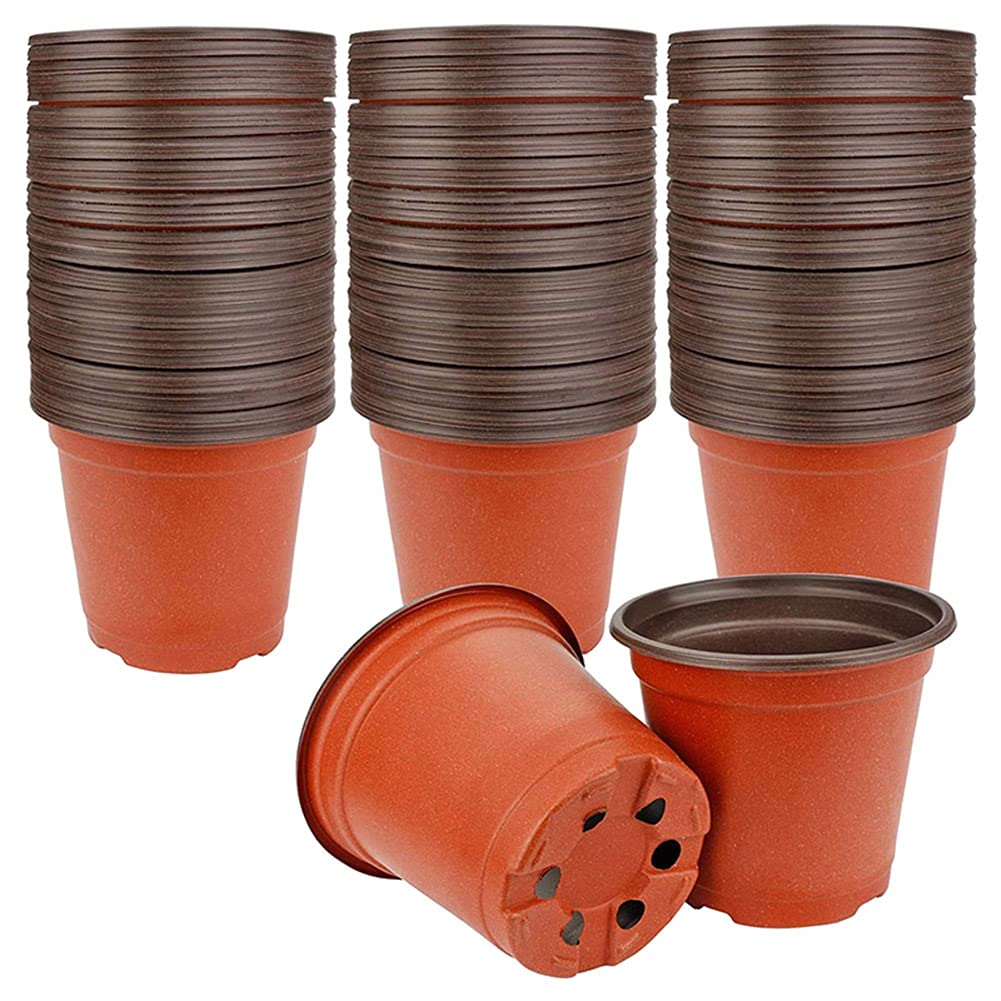 100/20/50pcs Bicolor Flower Pots - Simple Plastic Nursery Pots for Succulent Plants, Seed Starting, Indoor/Outdoor Gardening - Perfect for Home Decor, Balcony & Garden Planting