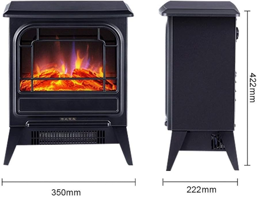 Portable Electric Fireplace Heater with Realistic Flame Effect - Freestanding Indoor Stove Heater with Overheat Protection - Perfect for Living Room, Bedroom & Office Warmth