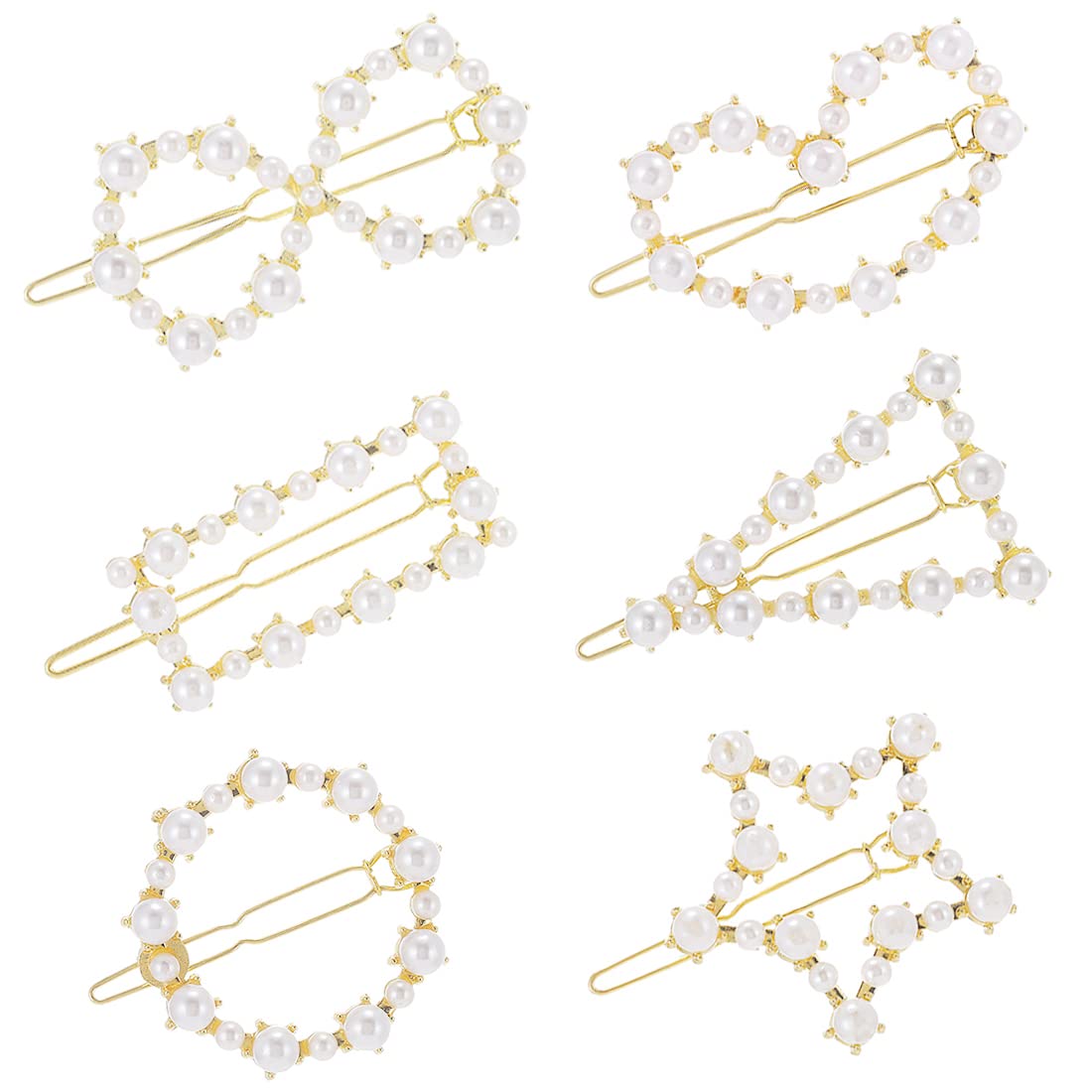 Zibuyu® 6-Piece Pearl Hair Clips for Women & Girls - French Style Barrettes, Elegant Hairpins for Side Hairstyles, Perfect Hair Accessories Gift Set for Weddings, Parties & Daily Wear
