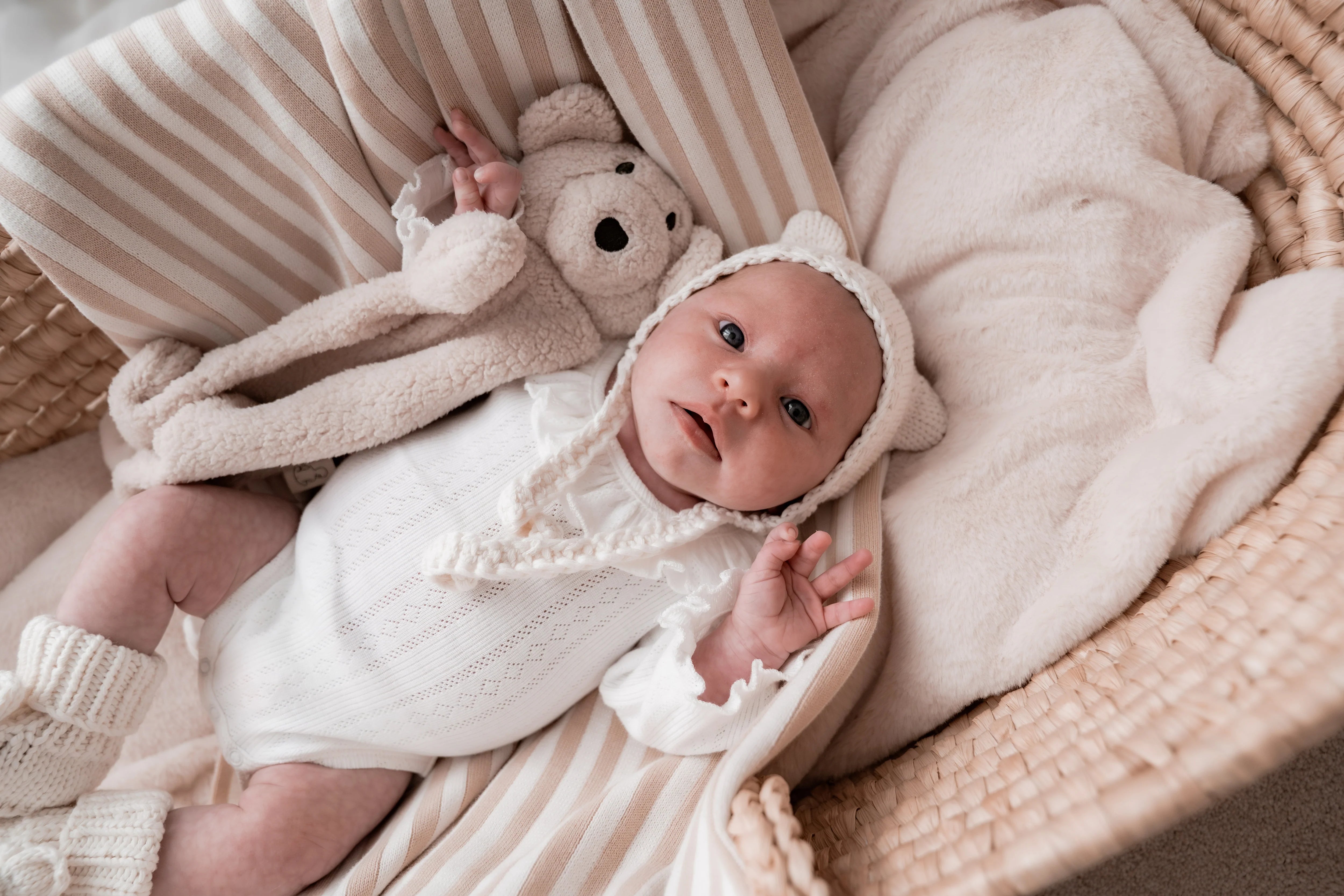 Organic Cotton Baby Blanket - Soft & Breathable Pop Ya Tot Beige Carnival Blanket for Nursery, Swaddling & Stroller Use