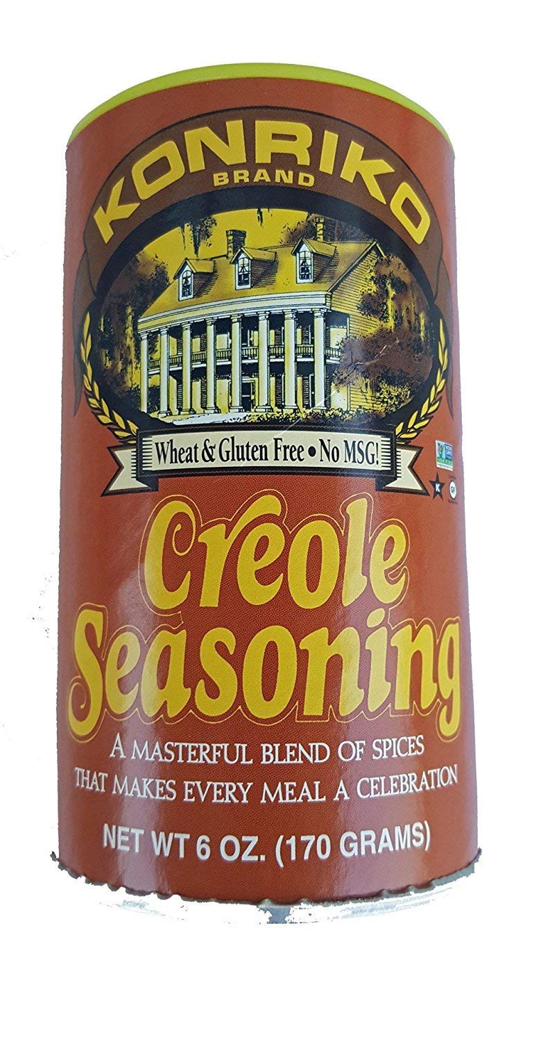 Konriko Creole Seasoning 6 oz (Pack of 6) - Wheat Free, Gluten Free, No MSG - Authentic Cajun Spice Blend for Gumbo, Jambalaya & Southern Cooking