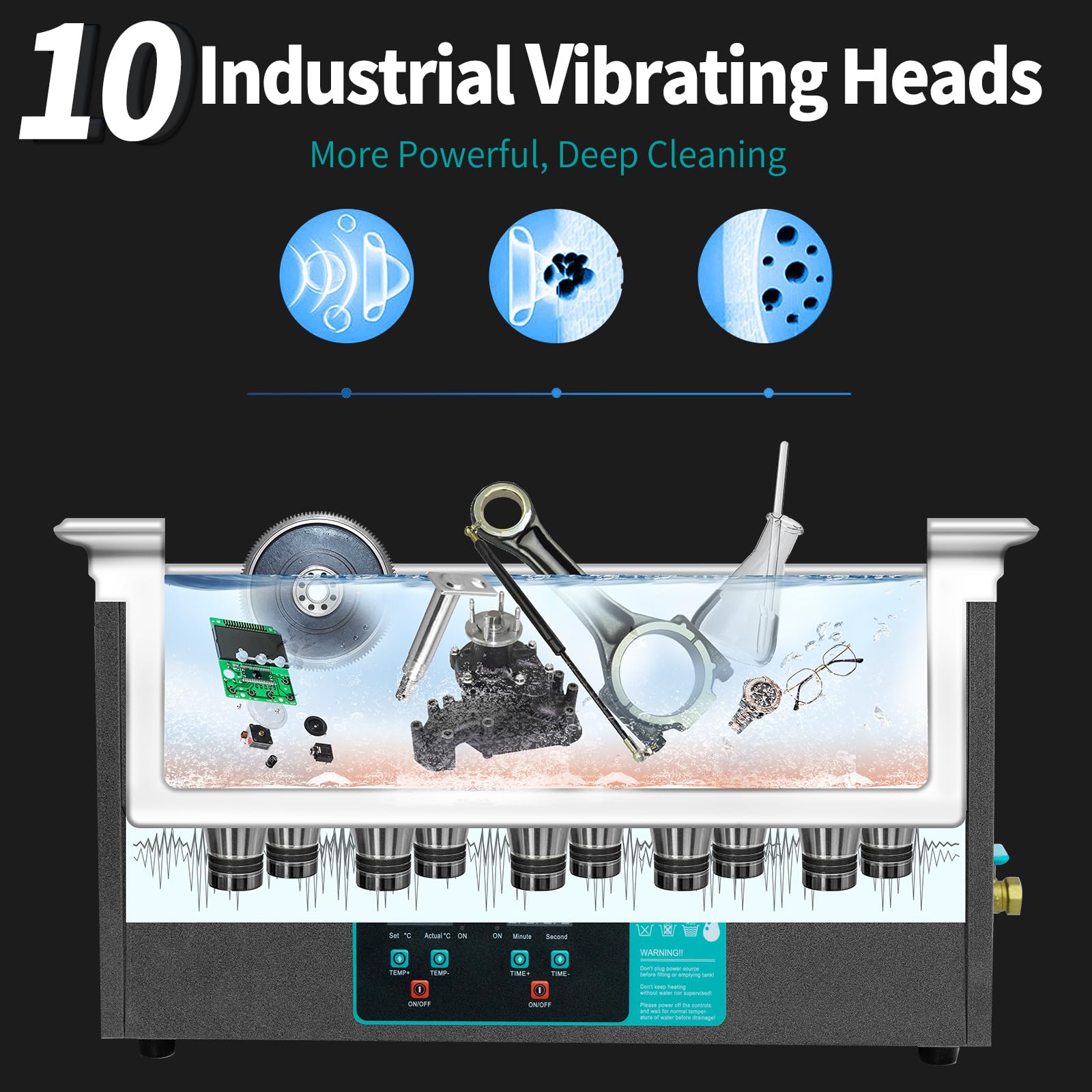 600W 30L Ultrasonic Cleaner with Heater & Timer - Professional Cleaning for 3D Printed Parts, Carburetors, Circuit Boards, Jewelry - Effectively Removes Oil, Grease & Rust - Ideal for Industrial, Automotive & Home Workshop Use