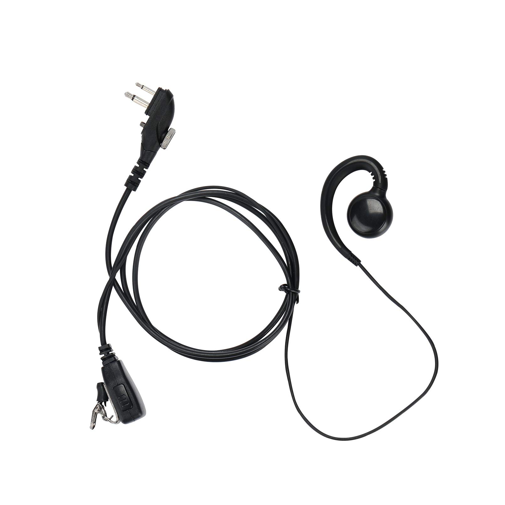 Hytera PD502 PD550 PD562 TD500 TD562 Compatible Ear Hook Headset with Microphone - PU Material, Black - Perfect for Two-Way Radio Communication in Security, Construction & Outdoor Activities