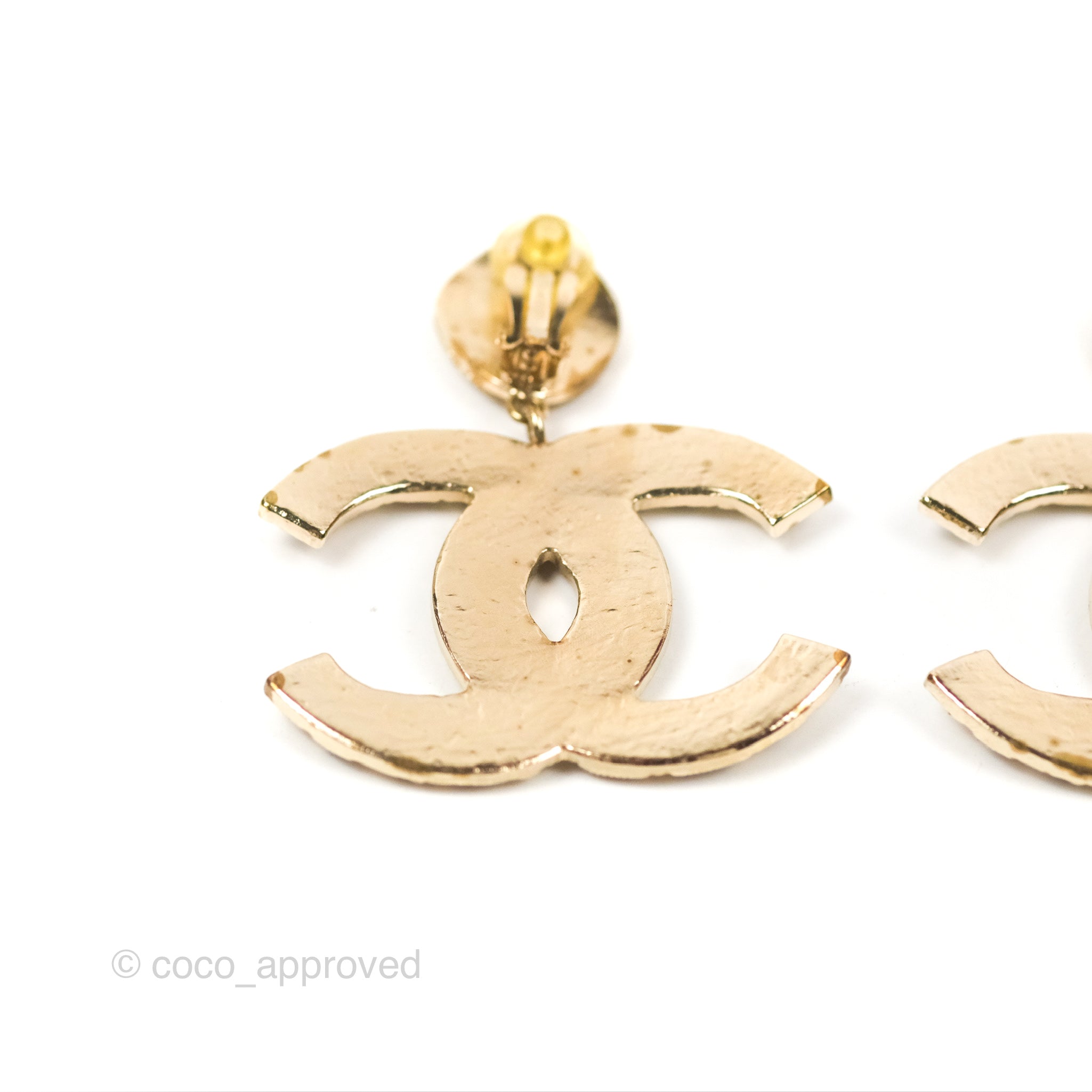 Chanel CC Brown Gripoix Rectangle Drop Earrings Gold Tone 12A - Elegant Fashion Jewelry for Women, Perfect for Parties, Weddings & Special Occasions