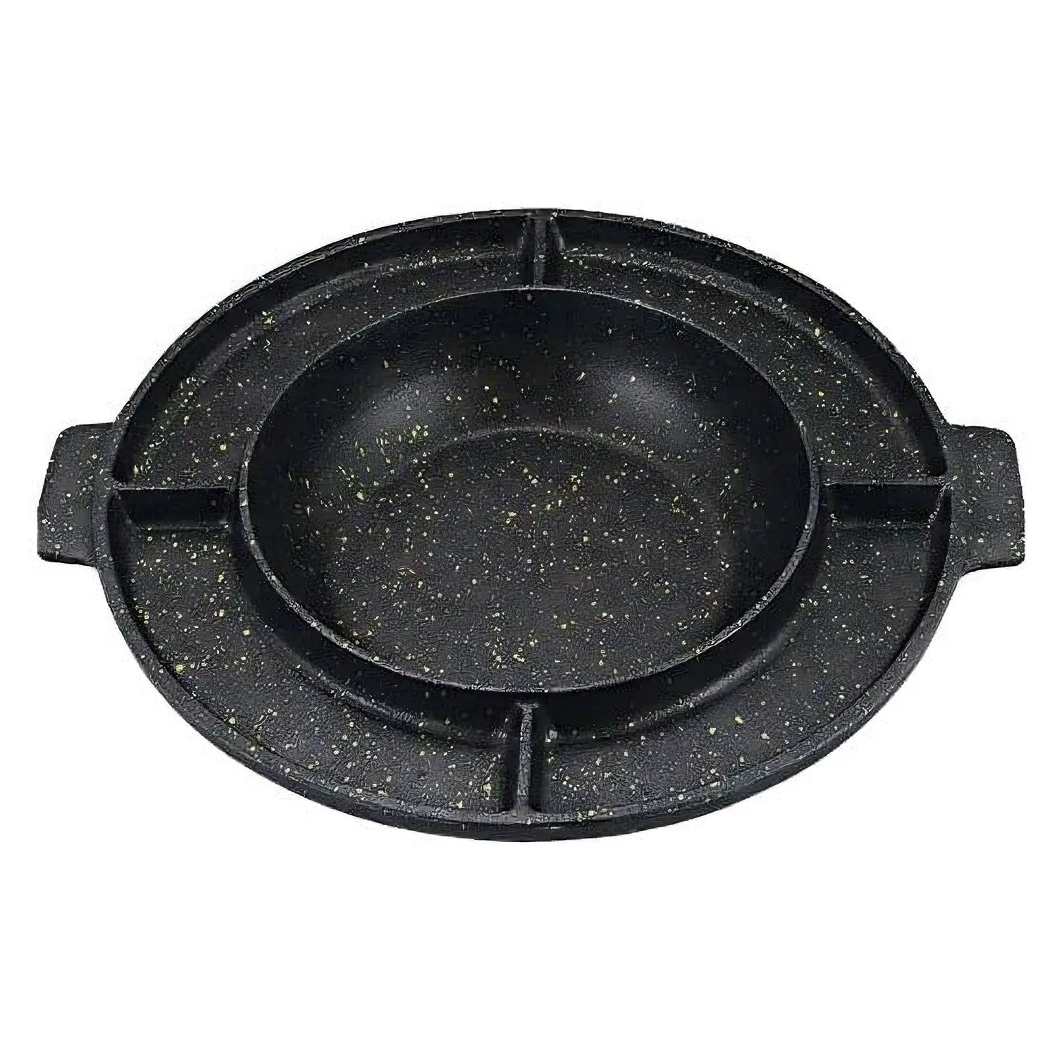 Premium Fukui Craft Aluminum Dakgalbi Grill Pan - 4 Section Non-Stick Korean BBQ Grill - Perfect for Home Cooking, Camping & Outdoor Gatherings