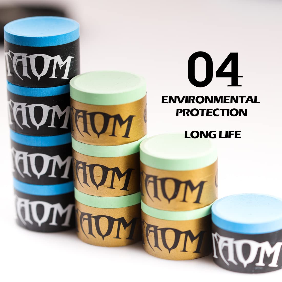 Premium TAOM Blue & Green Billiard Chalk - High-Performance Pool & Snooker Accessories for Smooth Cue Action - Perfect for Professional Players & Home Game Rooms