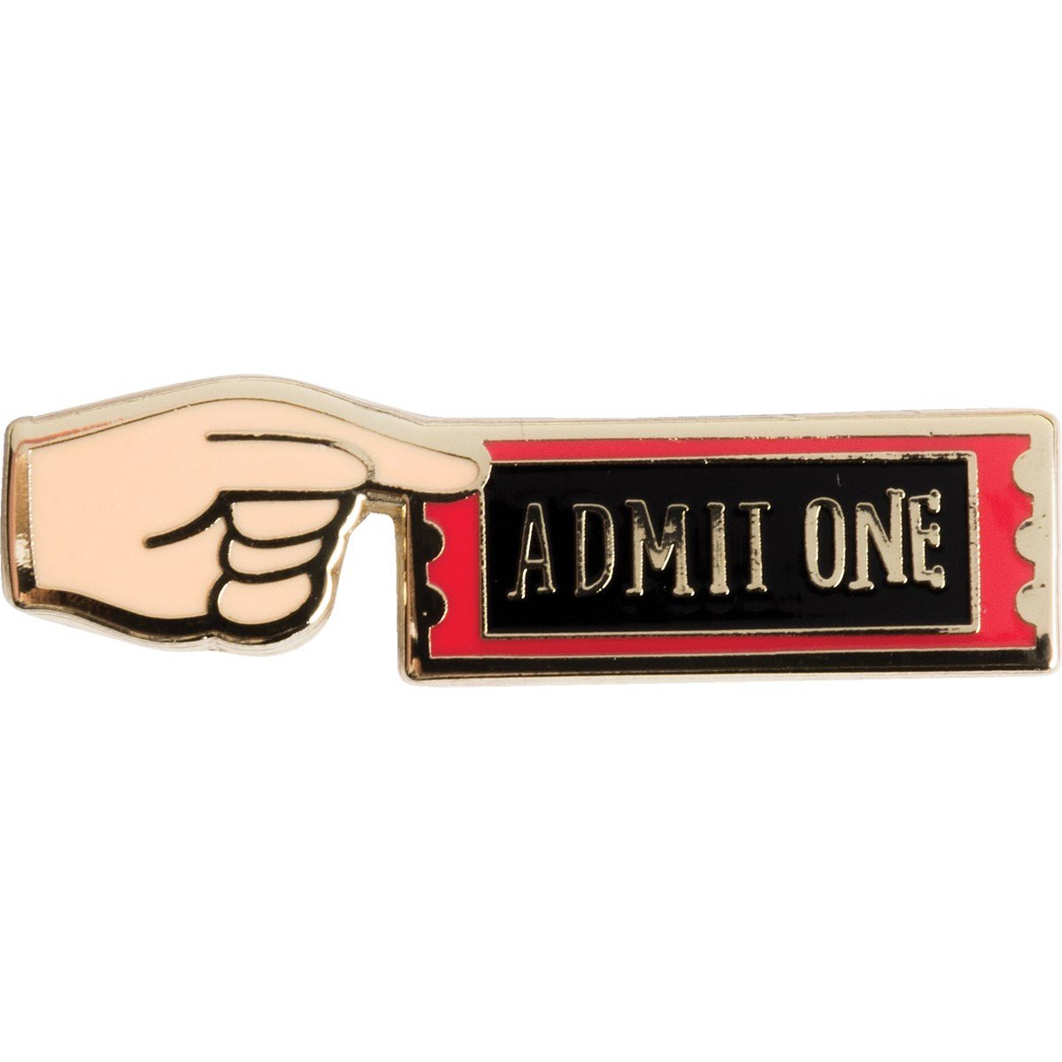 Admit One Carnival Ticket Enamel Pin - Vintage Theme Collectible Badge for Jackets, Hats & Backpacks - Perfect Gift for Amusement Park Lovers & Pin Collectors