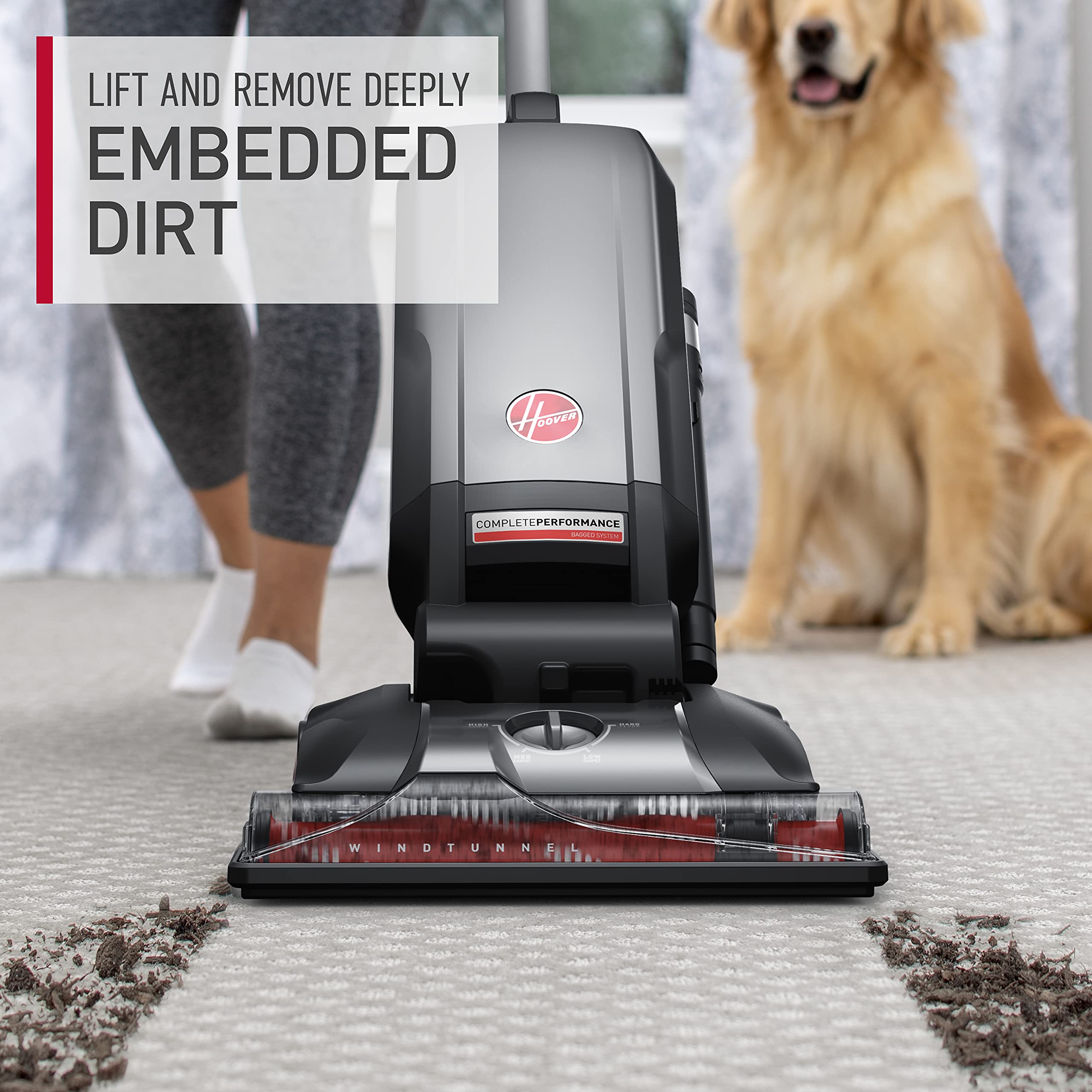Hoover Complete Performance Advanced Pet Kit Corded Bagged Vacuum Cleaner - 99% Dust Capture, Wide Cleaning Path with 2-in-1 Pet Tool - Powerful Home Vacuum for Pet Hair, Carpets & Hard Floors - Ideal for Pet Owners & Allergy Sufferers