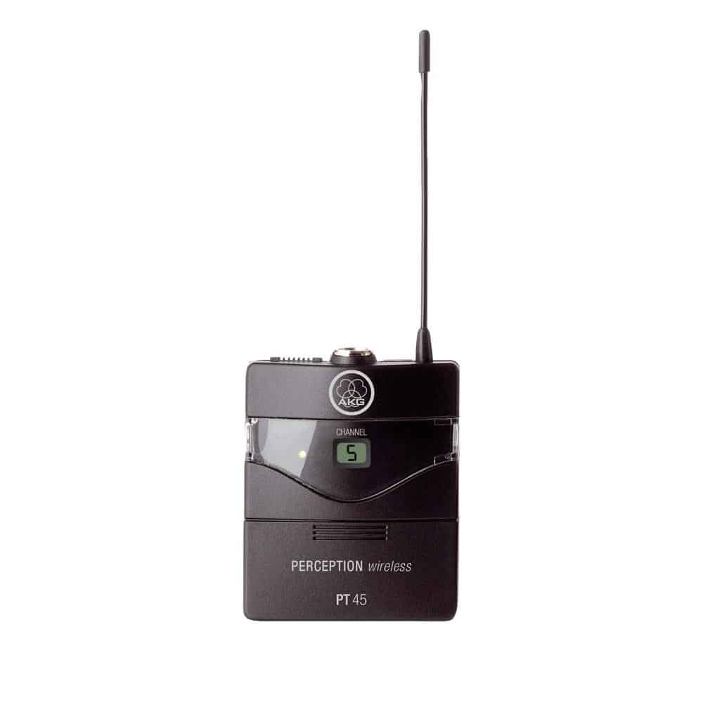 AKG PT45 Pocket Transmitter - Single Component A Band Wireless Microphone System for Live Performances, Presentations & Broadcasting