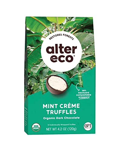 Fair Trade Organic Dark Chocolate Truffles - Mint Créme, 10pc for Gifts