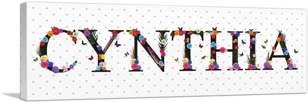 CYNTHIA Girls Name Wall Art - 36