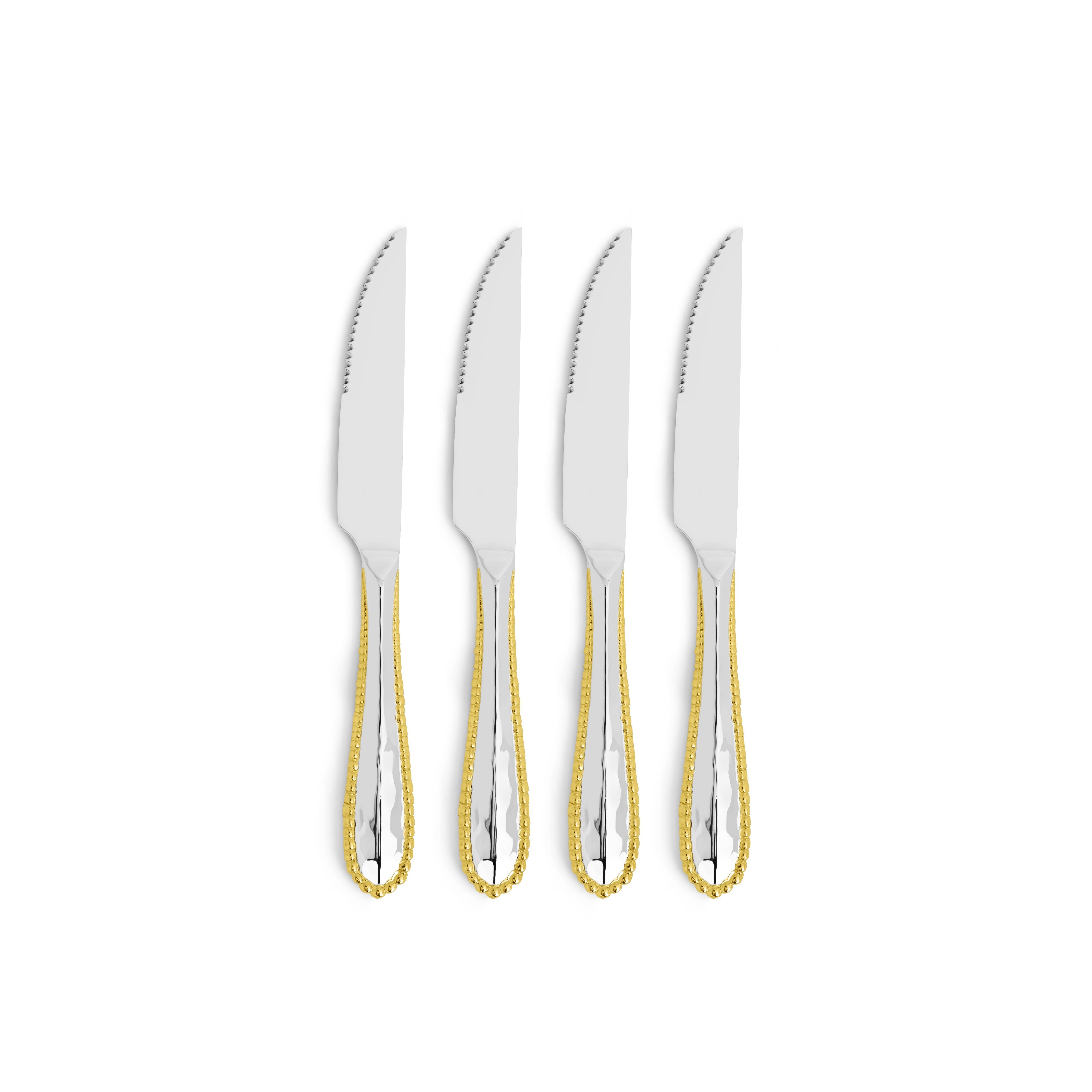 Premium Molten Steak Knife Set - 8-Piece Stainless Steel Serrated Blades with Ergonomic Handles - Perfect for Grilling, BBQ Parties & Fine Dining Steakhouse Experience at Home