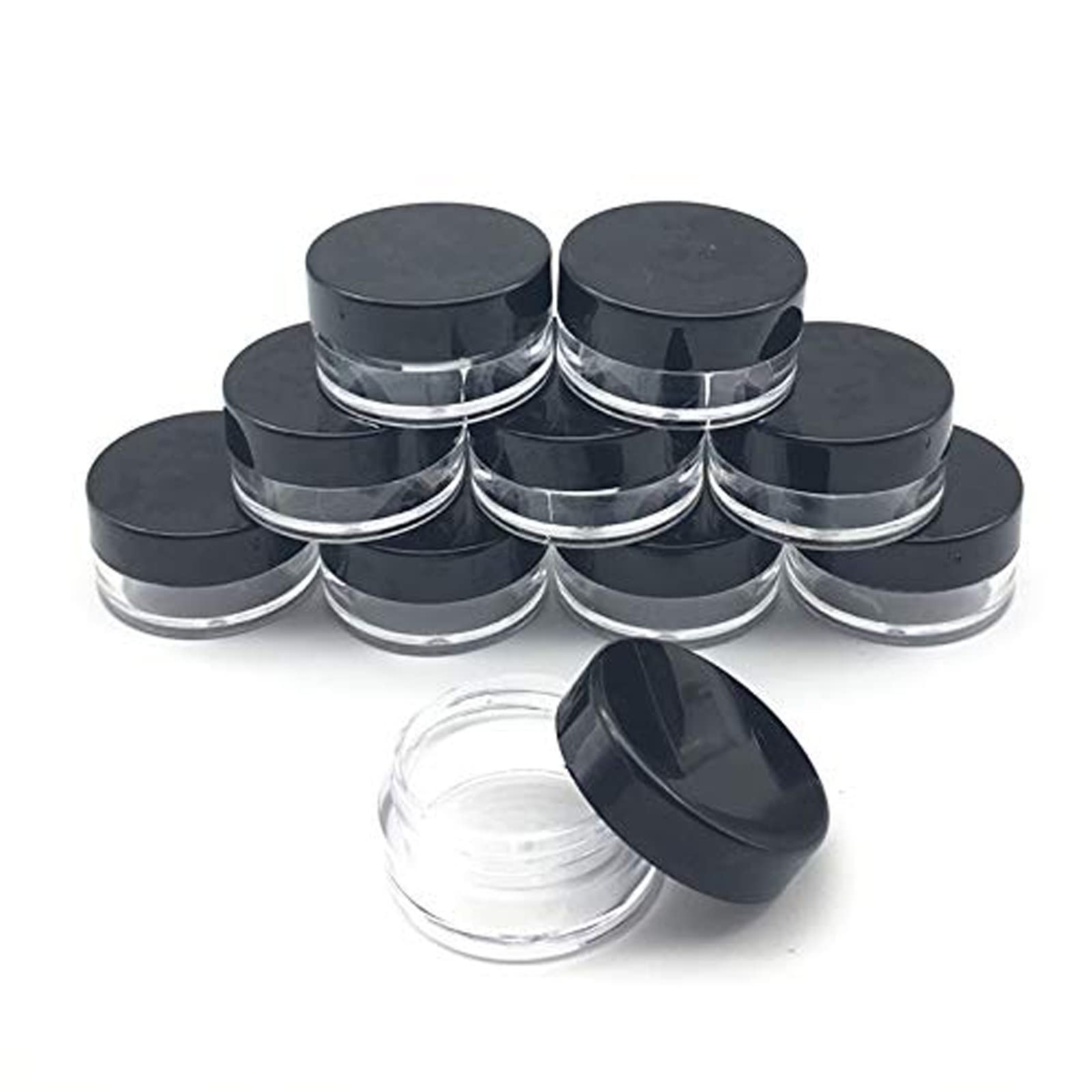 100-Piece Clear Plastic Sample Jars with Lids - Small Empty Containers for Creams, Cosmetics & Organizing - Perfect for DIY, Travel, Home & Lab Use