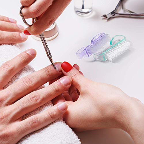 Belicia 4-Piece Nail Cleaning Brush Set - Small Handle Nail Scrub Brushes for Manicure, Pedicure & Hand Care - Multicolor Nail Art Tools for Salon, Spa & Home Use