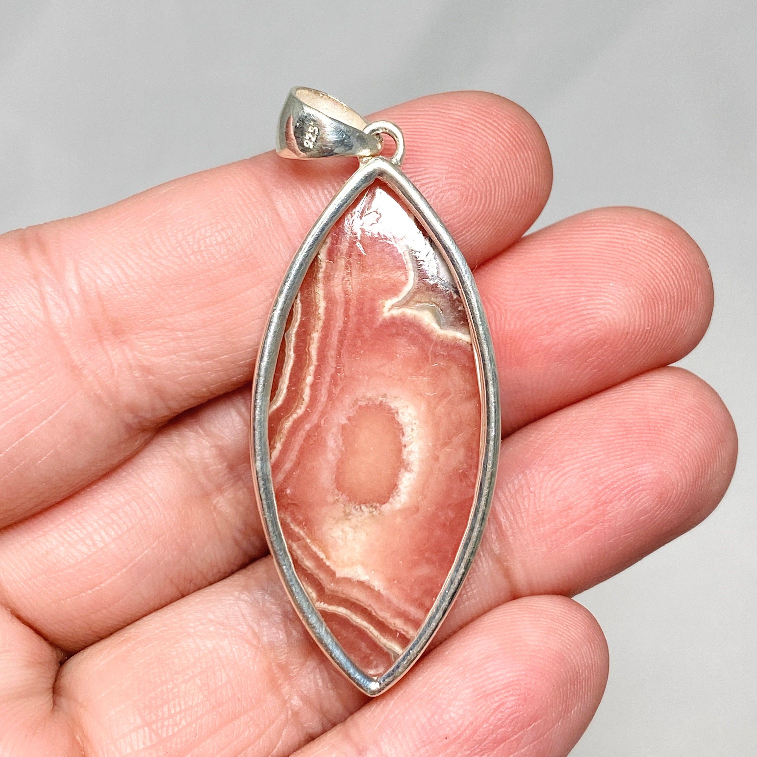 Rhodochrosite Marquise Cut Pendant Necklace KPGJ4330 - Elegant Jewelry for Women, Gift for Her, Perfect for Valentine's Day & Anniversary