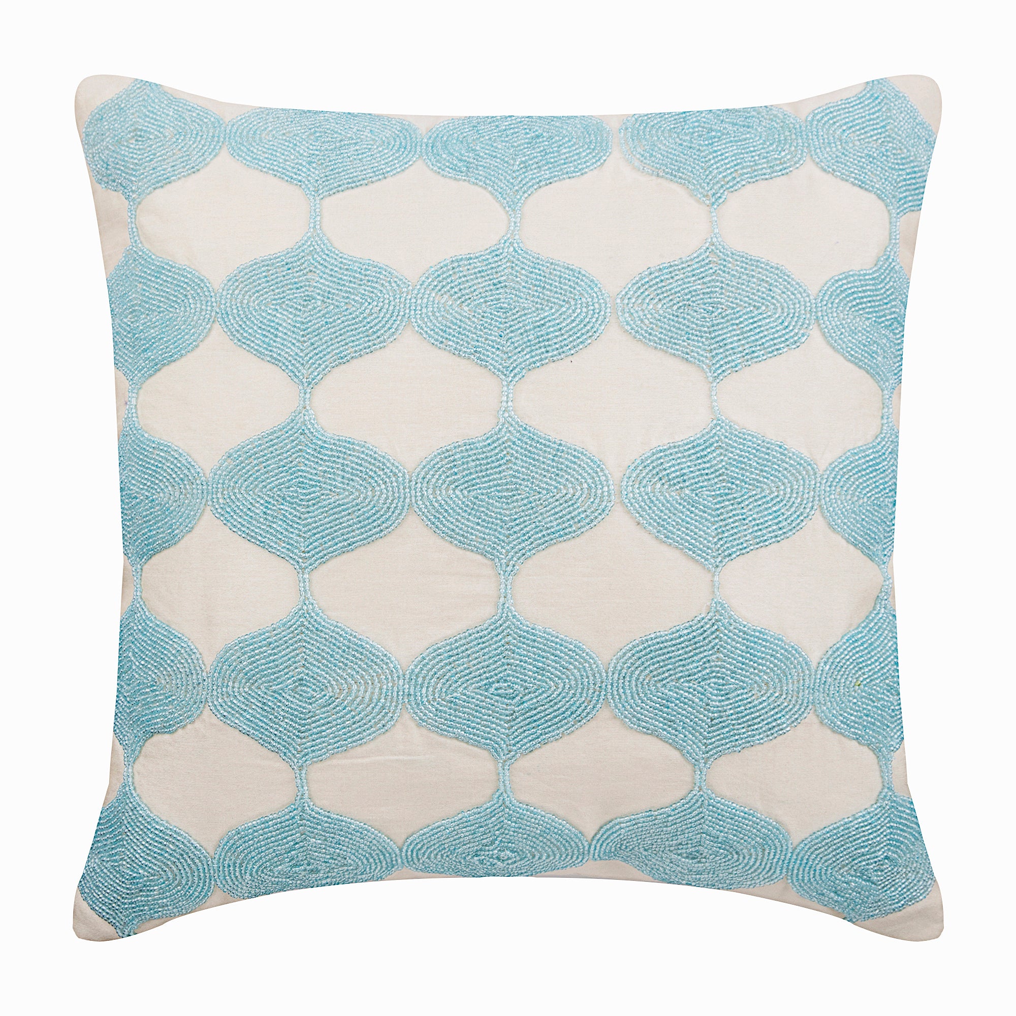 Between The Clouds Blue Art Silk Throw Pillow Cover - Elegant Home Decor for Living Room, Bedroom & Sofa - Soft & Luxurious Cushion Cover for Modern Interior Design